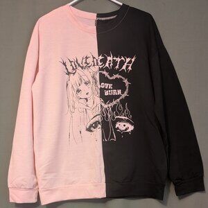 Romwe Sweater, pink and black, size Small